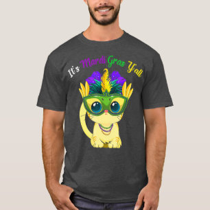 Its Mardi Gras Yall Cute Cat Mask Beads Mardi T-Shirt