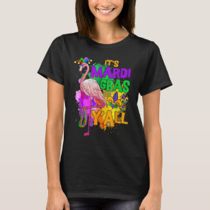 It's Mardi Gras Y'all Flamingo Beads Carnival Boys T-Shirt