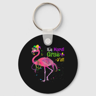 Its Mardi Gras Y'all Flamingo Costume Girls Women Key Ring