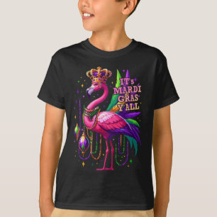 Its Mardi Gras Y'all Flamingo Costume Girls Women T-Shirt