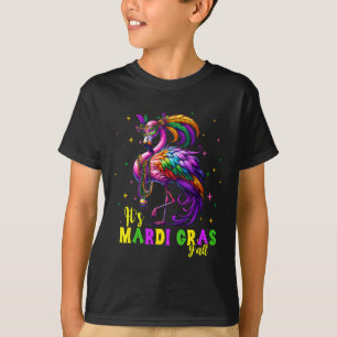Its Mardi Gras Y'all Flamingo Costume Girls Women T-Shirt