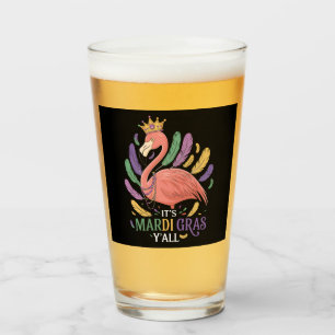 Its Mardi Gras Y'all Flamingo Costume Glass