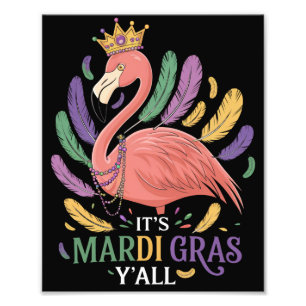 Its Mardi Gras Y'all Flamingo Costume Photo Print