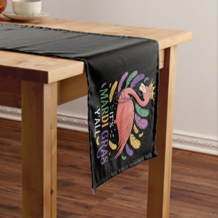 Its Mardi Gras Y'all Flamingo Costume  Short Table Runner