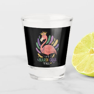 Its Mardi Gras Y'all Flamingo Costume Shot Glass