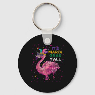 Its Mardi Gras Yall Flamingo Key Ring