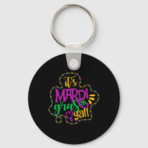 Its Mardi Gras Yall Funny Mardi Gras Party Mask Co Key Ring