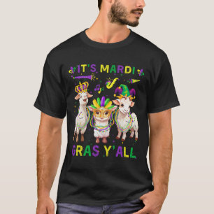 Its Mardi Gras Y'all Goats Jester Mask Beads Women T-Shirt