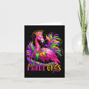 Its Mardi Gras Yall Mardi Gras Party Flamingo Wome Card