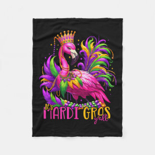 Its Mardi Gras Yall Mardi Gras Party Flamingo Wome Fleece Blanket
