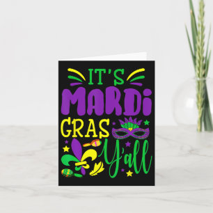 Its Mardi Gras Yall Mardi Gras Party Mask Costume Card
