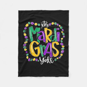 Its Mardi Gras Yall Mardi Gras Party Mask Costume Fleece Blanket