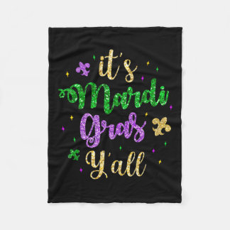 Its Mardi Gras Yall Mardi Gras Party Mask Costume  Fleece Blanket