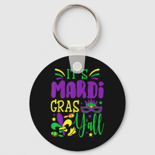 Its Mardi Gras Yall Mardi Gras Party Mask Costume Key Ring