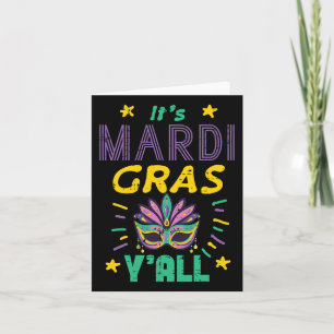 Its Mardi Gras Yall Mask Fat Tuesday Party Women M Card