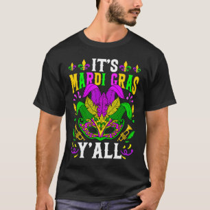 It's Mardi Gras Yall  Mask Jester Men Women Appare T-Shirt
