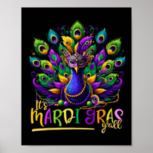 Its Mardi Gras Y'all Pea Costume Kids Women Mardi Poster