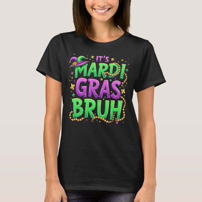 Its Mardi Gras Yall Tshirt Mardi Gras Party Mask  (Front)