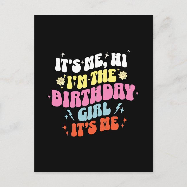  Its Me Birthday Party Girls Postcard (Front)