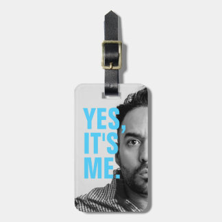 It's Me! | Funny Black and White Face Photo Luggage Tag