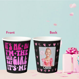 It's Me Hi I'm The Birthday Girl Personalised Gift Paper Cups