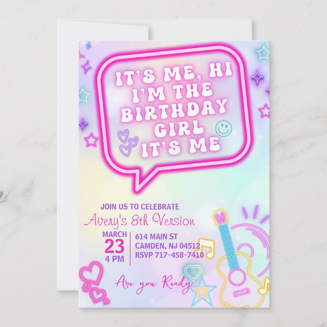 It's me the birthday Girl, In my Era Birthday Invitation (Front)