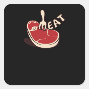 it's Meat Square Sticker