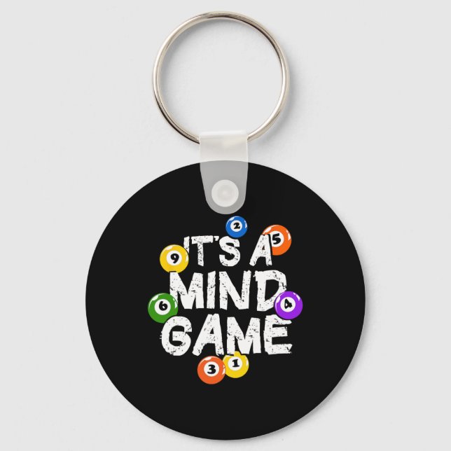 It's Mind Game Snooker Pool Billiards Player  Key Ring (Front)