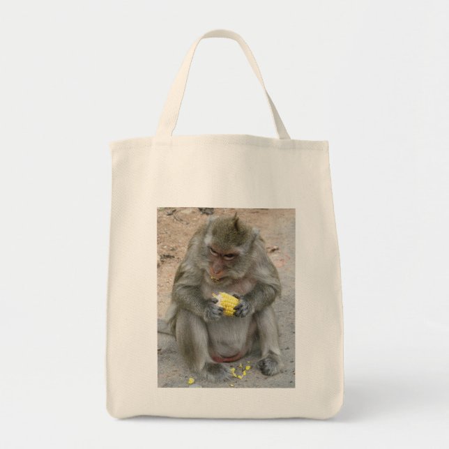 It's Mine!! ... Wild Thai Macaque Monkey Tote Bag (Front)