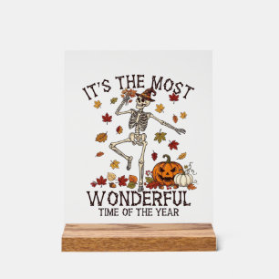 Its Most Wonderful Dancing Skeleton Halloween Witc Acrylic Sign