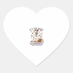 Its Most Wonderful Dancing Skeleton Halloween Witc Heart Sticker