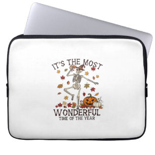 Its Most Wonderful Dancing Skeleton Halloween Witc Laptop Sleeve