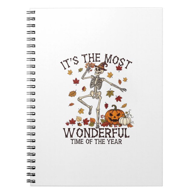 Its Most Wonderful Dancing Skeleton Halloween Witc Notebook (Front)