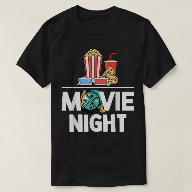 Its Movie Night Funny Dancing Popcorn Pickle Hot D T-Shirt (Design Front)