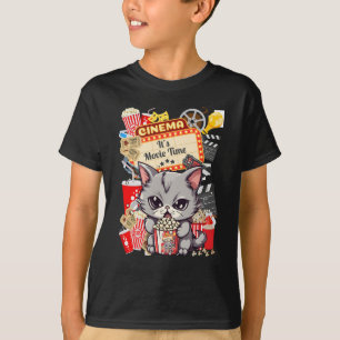 It's movie time with popcorn cat T-Shirt