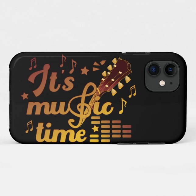 It's Music Time, Gold Guitar Musical  Case-Mate iPhone Case (Back (Horizontal))