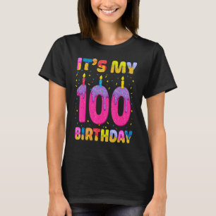 It's My 100th Birthday Girl Sweet Donut Happy 100  T-Shirt