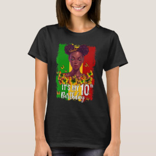 It's My 10th Birthday 10 Years Old Black Melanin W T-Shirt