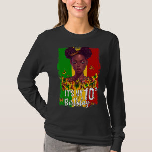 It's My 10th Birthday 10 Years Old Black Melanin W T-Shirt