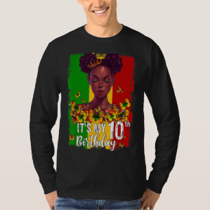 It's My 10th Birthday 10 Years Old Black Melanin W T-Shirt