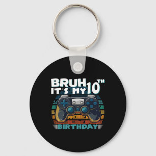 It's My 10th Birthday 10 Years Old Cool Video Game Key Ring