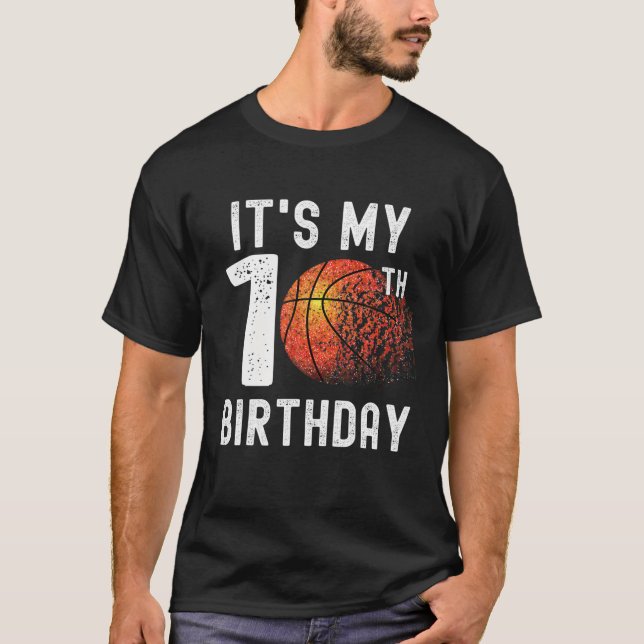 It's My 10th Birthday Basketball Gift T-Shirt (Front)