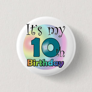 It's my 10th Birthday (blue) 3 Cm Round Badge