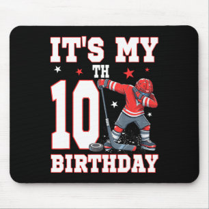 It's My 10th Birthday Boy Ice Hockey Dabbing 10 Ye Mouse Mat