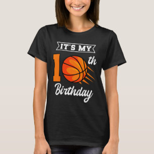 It's My 10th Birthday Bysketbyll Bday Party Celebr T-Shirt