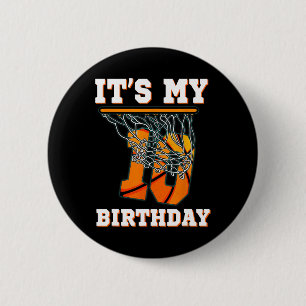 It's My 10th Birthday Bysketbyll Boy Party 10 Year 6 Cm Round Badge