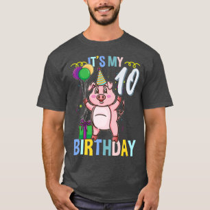 Its My 10th Birthday Cute Pig Premium T-Shirt