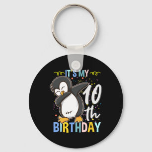 Its My 10th Birthday Dabbing Penguin Key Ring