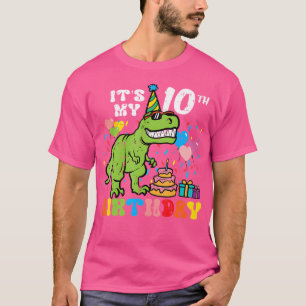 Its My 10Th Birthday Dinosaur Trex 10 Years Old Bd T-Shirt