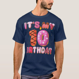 Its My 10th Birthday Doughnut 10 Year Old Gift Gir T-Shirt